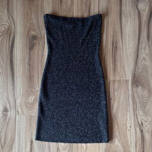 Abercrombie & Fitch Sparkling Black Strapless Sparkly Sweater Dress - Holidays